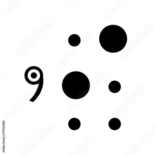  nine Braille solid icon