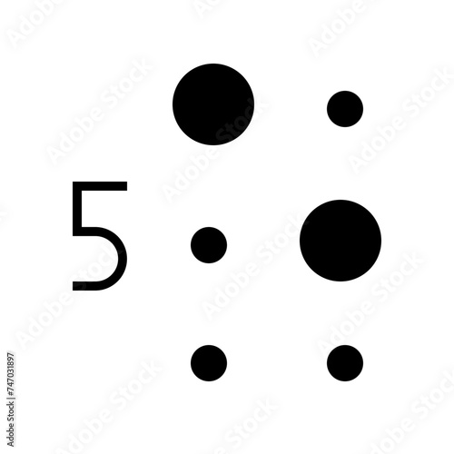 five Braille solid icon