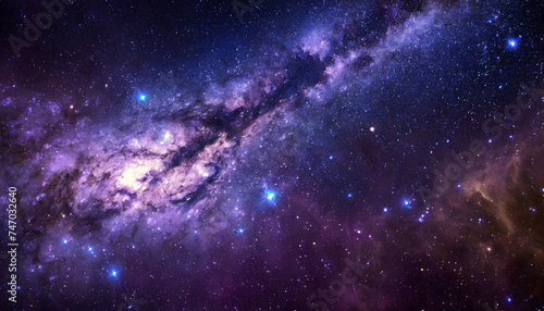 Science du cosmos avec galaxie et étoiles représentant l'espace et l'univers pour un arrière-plan d'astronomie avec espace de copie pour titre ou texte photo