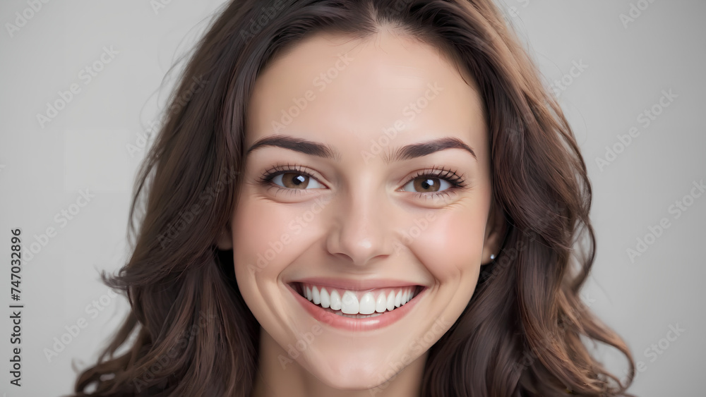Big bright white smile with a beautiful woman happy cheerful positive expression Big bright white smile with a beautiful woman happy cheerful positive expression