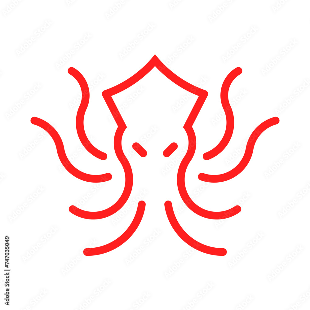 Squid Vector Logo Design Template Squid Vector Logo Design Template