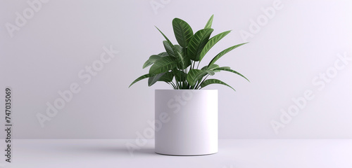 Plant pot mockup featuring a clean  cylindrical design with a matte finish for corporate branding and motivational messages