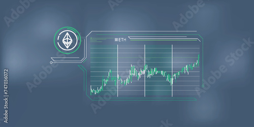Simple infographics about the growth of the Ethereum price.