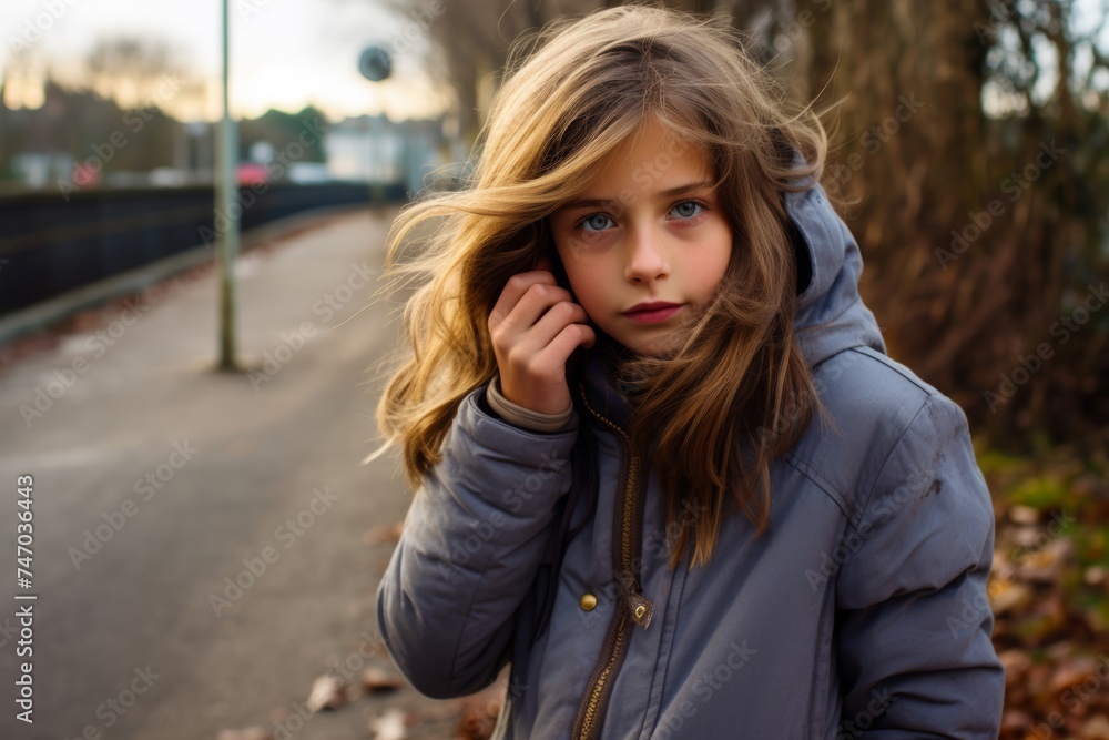 Little scared lost girl alone on the city streets Little scared lost girl alone on the city streets