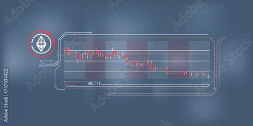 Clear and concise infographics of Ethereum price fall.