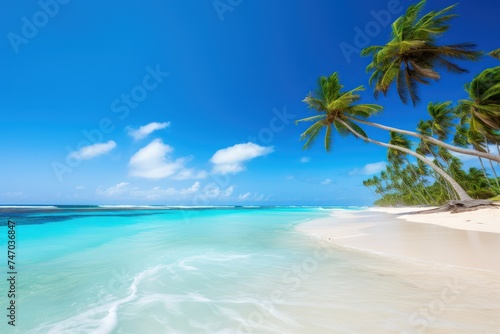 Palm and tropical beach landscape