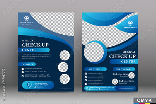 Hospital care poster template design. vector