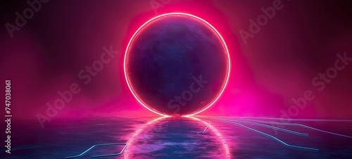 red neon glowing circle