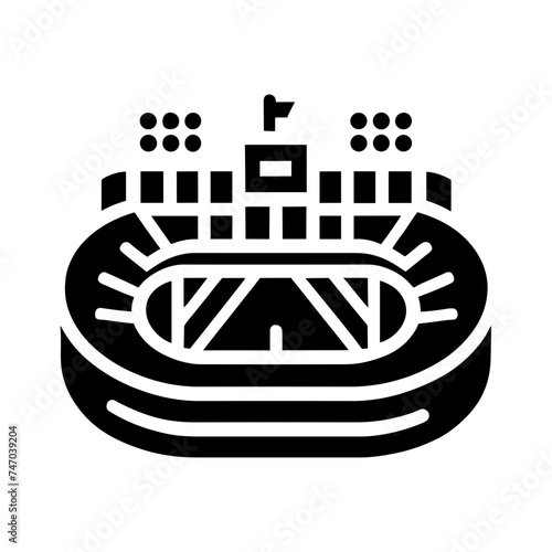  "A Football Tournament's Essence Is Captured In This Stadium Icon, A Vector Representation Of A Sports Building Dedicated To Soccer."