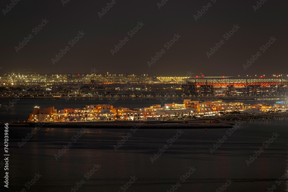 Aerial View of Mina District Doha Port Qatar