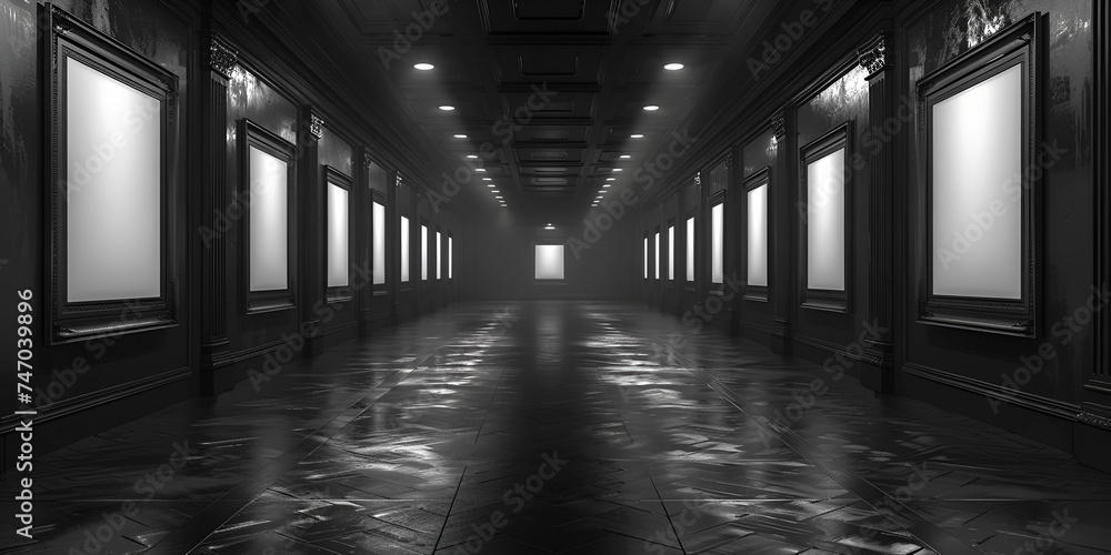 Empty and scary building corridor 