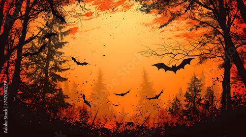 A halloween iron bat background