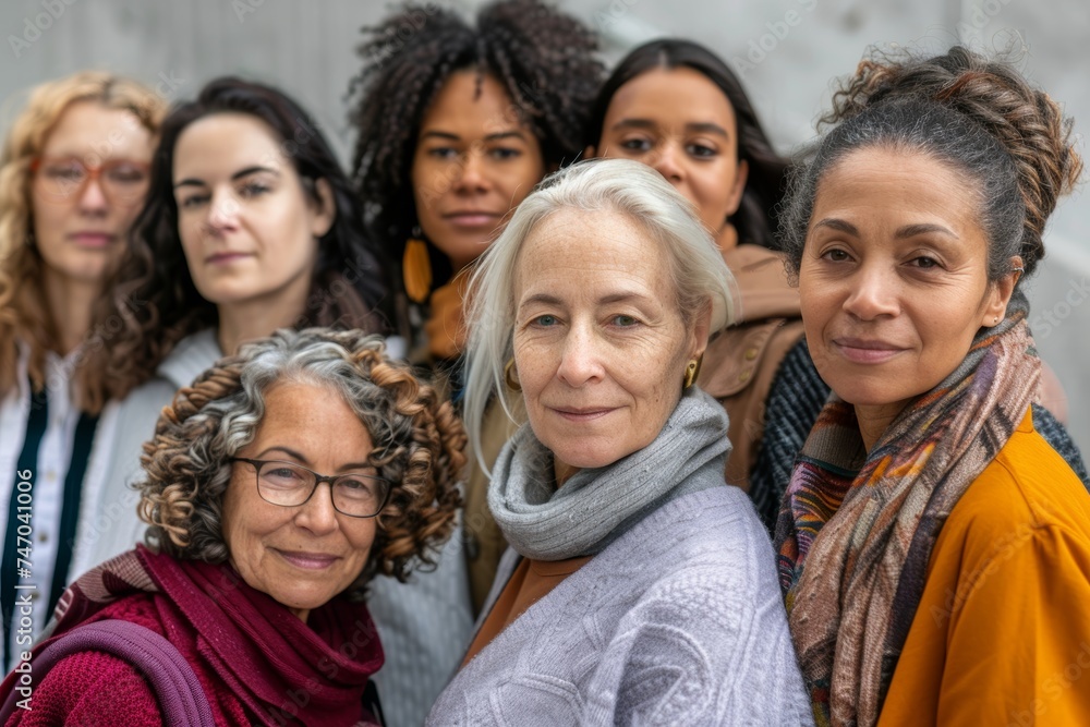 Diverse Group of Women Standing in Solidarity. Generative AI Diverse Group of Women Standing in Solidarity. Generative AI