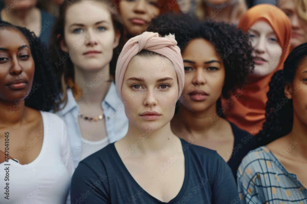 Fototapeta premium Diverse Group of Women Standing Together. Generative AI