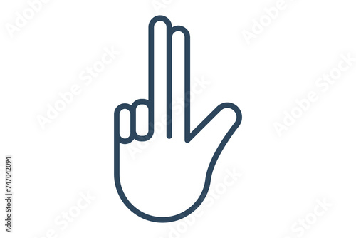 no sign language. negative No sign in with diverse hands, symbolizing disagreement. line icon style. element illustration