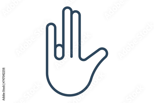 good sign language. positive good sign in with diverse hands, symbolizing approval. line icon style. element illustration