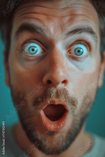Portraits of people showing expressions of shock, surprise, and shock.