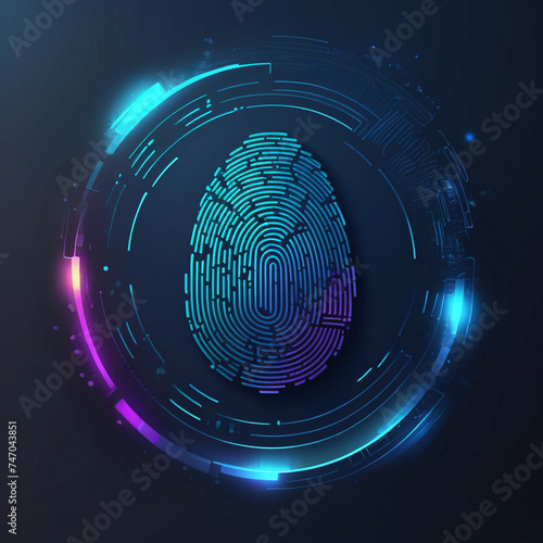 authentication login or cybersecurity fingerprint and secure online connection of professional trading or financial personal electronic banking account