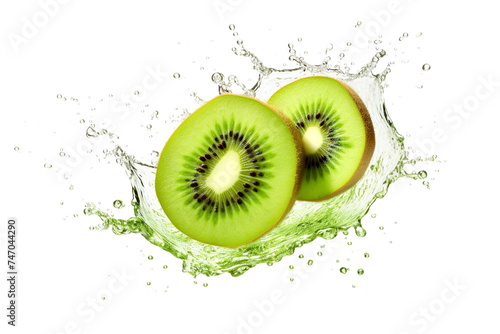 Kiwi in splash isolated on transparent background Remove png  Clipping Path  pen tool