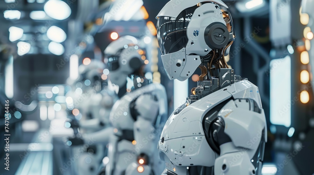 Advanced Humanoid Robots in Technological Facility