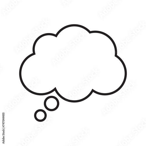 Think bubble icon. Think or speech bubble line vector icon.