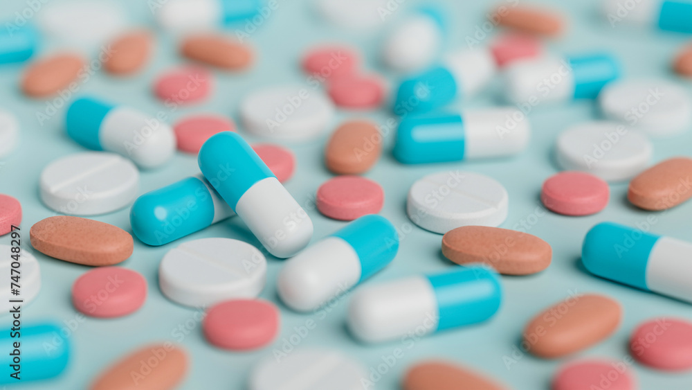 Medicine pharmacy pharmaceutical drugstore healthcare medical tablet pills medical tabs capsules concept. 3d rendering. Medicine pharmacy pharmaceutical drugstore healthcare medical tablet pills medical tabs capsules concept. 3d rendering.