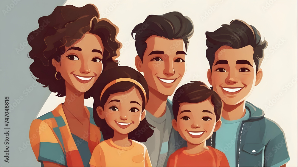 Portrait of a happy family. Everlasting Bliss. The Unforgettable Journey of a Happy Family. Portrait of a happy family. Everlasting Bliss. The Unforgettable Journey of a Happy Family.
