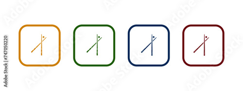 pool cue icon vector illustration. billiard cue icon in different color design.