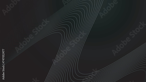 Black abstract gradient background wallpaper design vector image with curve line for backdrop or presentation