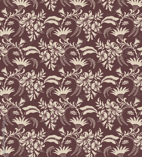 Seamless floral pattern. Endless pattern can be used for ceramic tile  wallpaper  linoleum  web page background