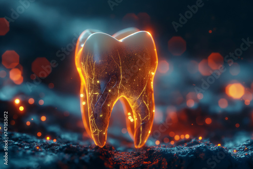 Dental Health: Close-up of Red Dentures and Teeth with Prosthesis, Isolated Care for Gums, Mouth, and Jaw in Dentistry photo