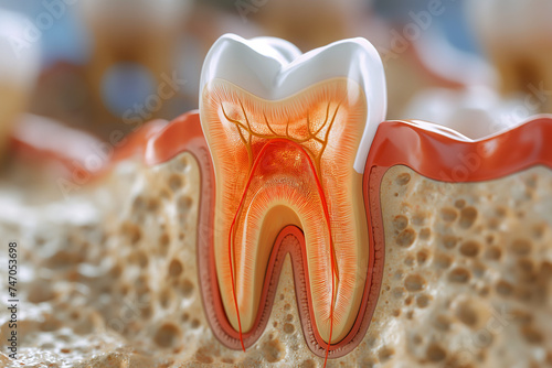 Dental Health: Close-up of Red Dentures and Teeth with Prosthesis, Isolated Care for Gums, Mouth, and Jaw in Dentistry