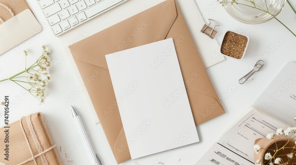 white Greeting Card, in the style of soft renderings,handcrafted designs, style of zara home and ASOS, top down view, flat lay, min minimalist. white Greeting Card, in the style of soft renderings,handcrafted designs, style of zara home and ASOS, top down view, flat lay, min minimalist.