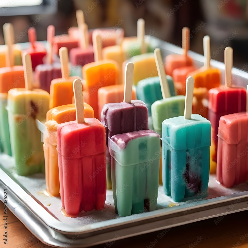 custom made wallpaper toronto digitalA tray of colorful Mexican paletas (popsicles) in various flavors