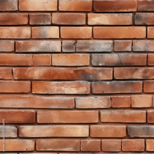 New Brown Terracotta Brick Blocks Wall Background Close Up, Pattern with Red Bricks or Brickwork House photo