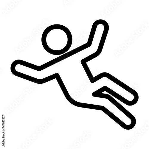 falling outline icon