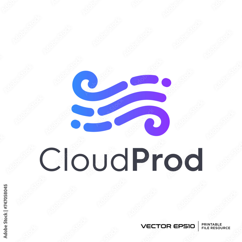 Obraz premium Abstract waves logo vector illustration