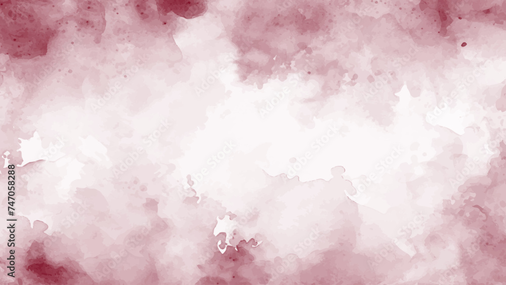 Obraz premium Watercolor burgundy abstract background. Watercolour maroon splash texture. Vector watercolour pattern.