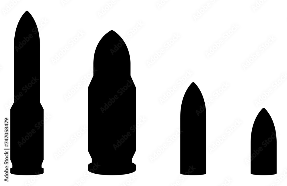 various gun bullet silhouette various gun bullet silhouette