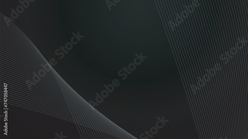 Fototapeta Naklejka Na Ścianę i Meble -  Black abstract gradient background wallpaper design vector image with curve line for backdrop or presentation