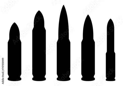 various gun bullet silhouette