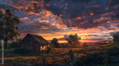 sunset in the mountains