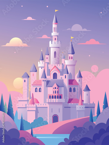 clorfull fairy tale castle