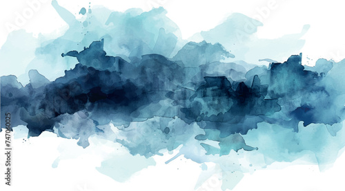 watercolor abstract isolated background blue, turquoise, and teal colors photo