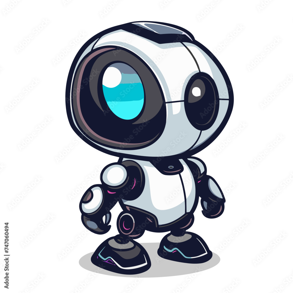 Vector illustration of a cute little robot. Isolated on white background Vector illustration of a cute little robot. Isolated on white background