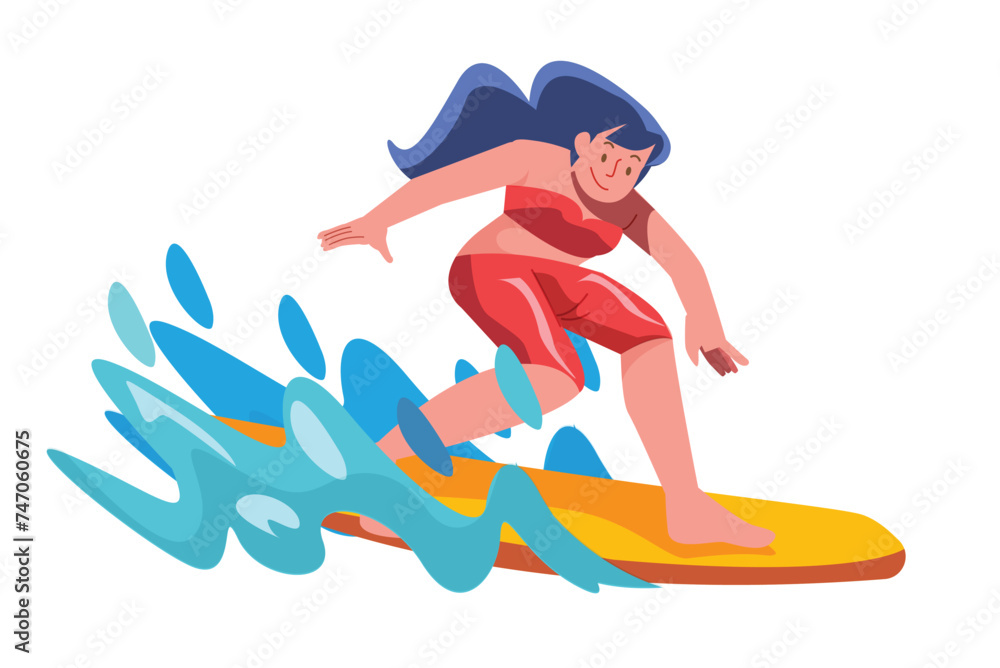 Fototapeta premium Surfing Extreme Sports Illustration