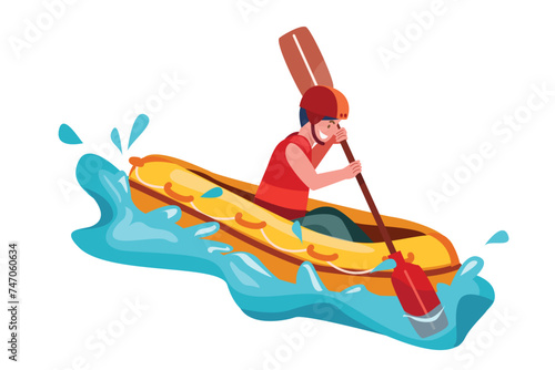 Rafting Extreme Sports Illustration