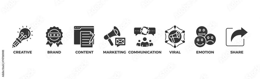 Storytelling banner web icon illustration concept with icon of creative, brand, content, marketing, communication, viral, emotion, and share Storytelling banner web icon illustration concept with icon of creative, brand, content, marketing, communication, viral, emotion, and share
