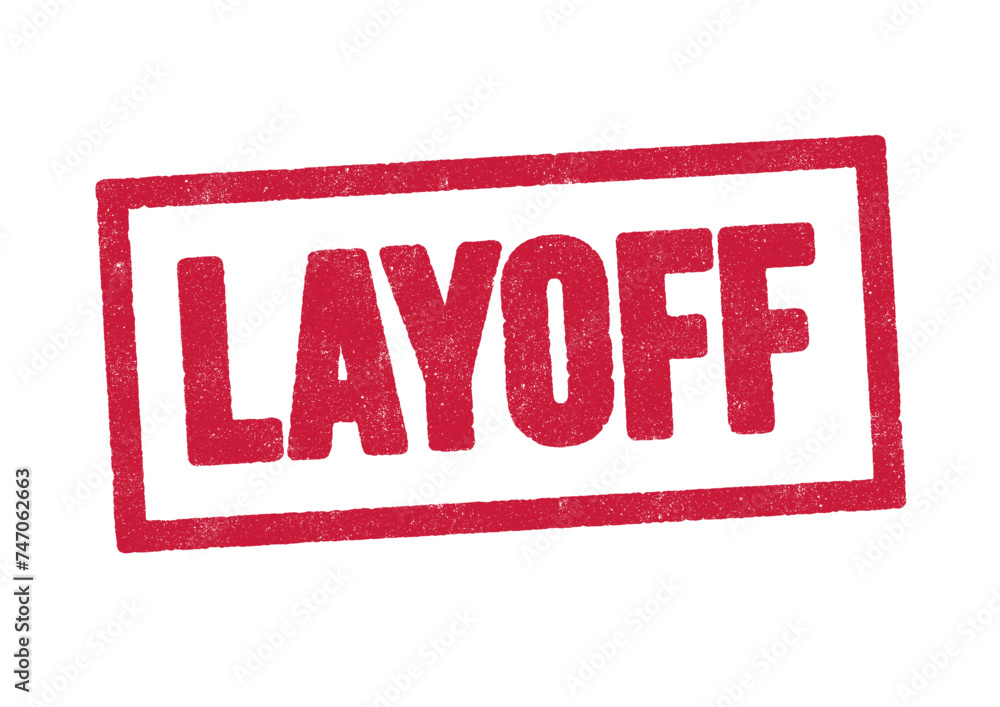 Vector illustration of the word Layoff in red ink stamp Vector illustration of the word Layoff in red ink stamp