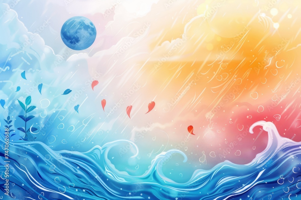 Sea and sky abstract background. Abstract background for World Meteorological Day. Sea and sky abstract background. Abstract background for World Meteorological Day.